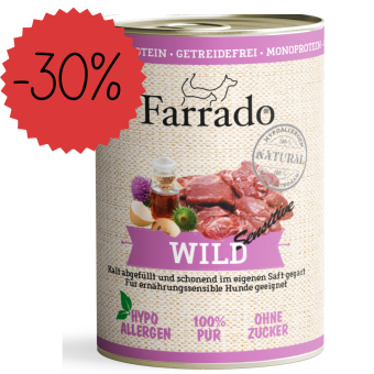 FARRADO Nassfutter Wild PUR 400g - 100% Monoprotein 