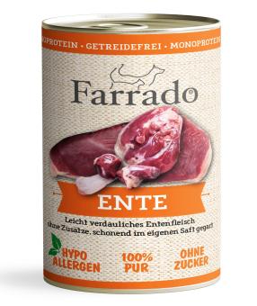 Farrado Nassfutter Ente PUR 400g - 100% Monoprotein 
