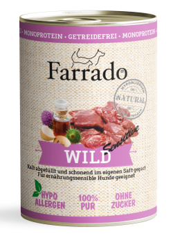 Farrado Nassfutter Wild PUR 400g - 100% Monoprotein 
